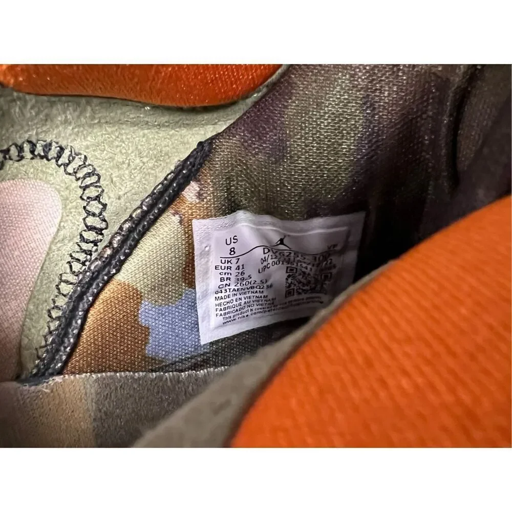 Nike Undefeated Air Jordan Men’s 8 Shoes 37 SP‎ Flight Jacket Camo Sneakers